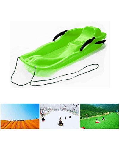 Buy Outdoor Sports Plastic Skiing Boards Sled Luge Snow Grass Sand Board Ski Pad Snowboard With Rope For Double Person in UAE