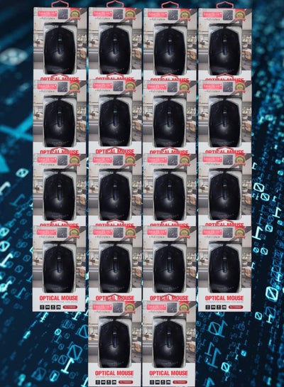 اشتري 18 Pieces SmarTLink Optical Mice The Wired Professional Cool Mouse SL7006MS في السعودية