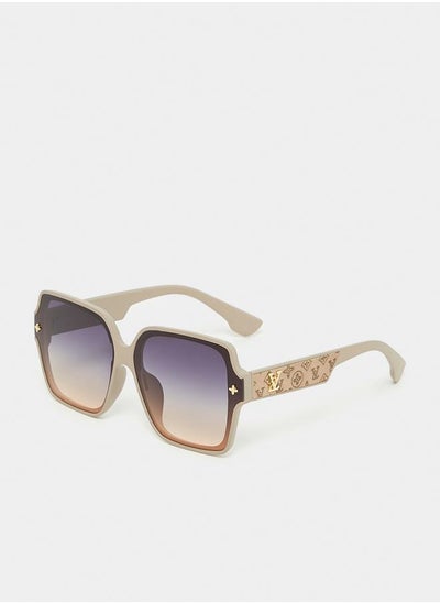 اشتري Oversized Square Frame Sunglasses with Temple Detail في السعودية