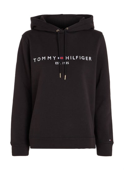 Buy Women's Essential Logo Hoody Sweatshirt, Black in Saudi Arabia