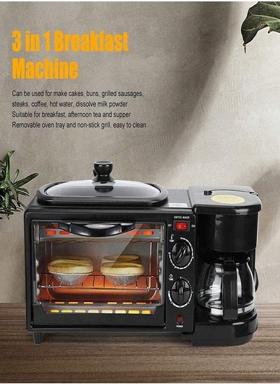 اشتري Generic 3 In 1 Breakfast Maker With A Free Baking Tray Includes Frying Pan 9L Microwave Oven And Coffee Maker Automatic Multifunctional Breakfast Station في الامارات