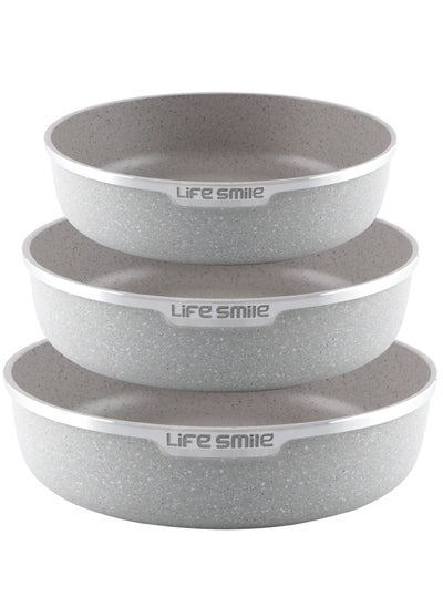 اشتري Oven Pan Set - Non Stick PFOA Free Multi Layer Granite CoatingOven Dishes - Die Cast Aluminum Body, Suitable For Baking inOven or Cooking on Stove… في الامارات