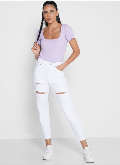 Buy High Waist Ankle Jeans in Saudi Arabia