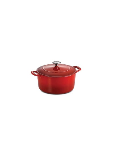 Buy Series 1000 5.5 Qt Red Enameled Cast Iron Covered Round Dutch Oven in UAE