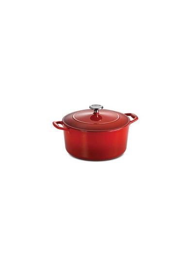 Buy Series 1000 5.5 Qt Red Enameled Cast Iron Covered Round Dutch Oven in UAE