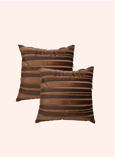 Buy Cushion Cover,45X45 Cm (18X18 inch) 2-Pcs Decorative Throw Pillowcases Without Filler With Beautiful Abstract Art For Sofa Bed Living Room And Couch, Otter Brown in Saudi Arabia