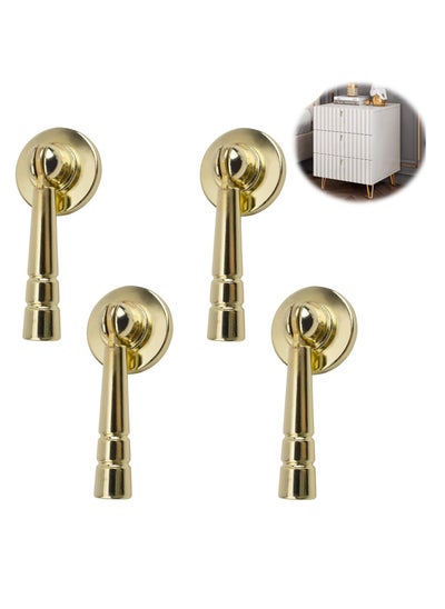 Buy Gold Kitchen Drawer Knob,4pcs Brushed Gold Tear Drop Dresser Door Knobs Golden Bamboo Pull Single Hole Handle with Mounting Screws for Wardrobe Cupboard Closets in UAE