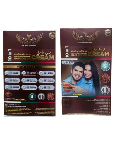 Buy Hair Color Cream 10 in 1 Brownish Black (V45) in Saudi Arabia