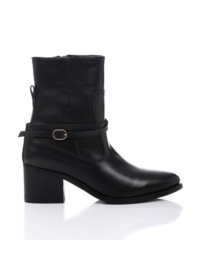 Buy Side Zipper Closure Semi-Pinted Toecap Leather Boots in Egypt