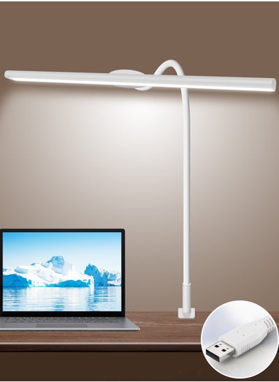 Buy LED Desk Lamp for Office Home - Eye-Caring Architect Task Lamp 30 Lighting Modes Adjustable Flexible Gooseneck Clamp Light for Workbench Drafting Reading Study，English instruction manual,40cm in UAE