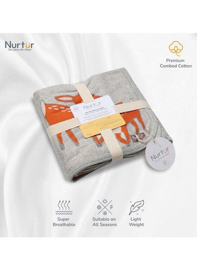 Buy Soft Baby Blankets For Boys And Girls 100% Combed Cotton Lightweight Fleece in Saudi Arabia