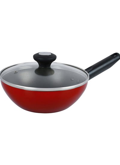 اشتري Prestige Classique Covered Wok, Red & Black - 20 cm في الامارات