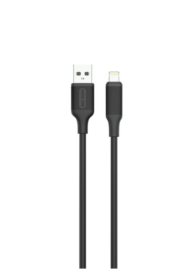 اشتري كابل USB-A إلى Lightning PVC من  بطول 3 متر / سرعة نقل 480 ميجابت في الثانية / إمكانية الشحن السريع / توافق واسع / عمر افتراضي يصل إلى 10000 ثنية / آمن ومضمون / شحن ومزامنة - أسود في الامارات