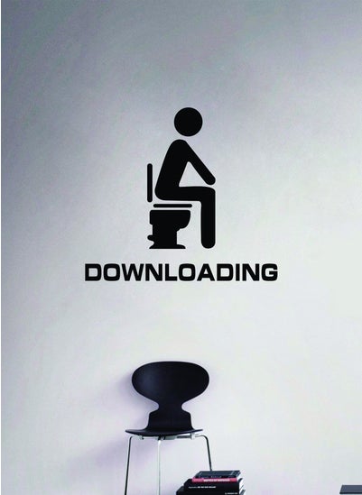 Buy Funny Bathroom Downloading Wall Decal - Wall Arts Home Décor - Wall Sticker, 50x50 cm by Spoil Your Wall in UAE