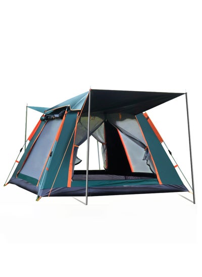 Buy 3-4 Person Camping Tent 2 side windows 2 Doors 215*215*142cm Green（Send Storage Bag） in Saudi Arabia