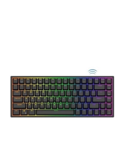 اشتري RK84 Wireless Bluetooth/2.4Ghz 80% RGB Mechanical Gaming Keyboard, Three Modes Connectable Keyboard with Hot-Swappable Tactile Blue Switch في الامارات