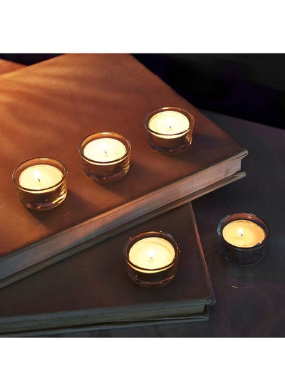 Buy 5-Piece Glass Candleholder Tria Tealight Holder Scented candle cups Set Clear in UAE