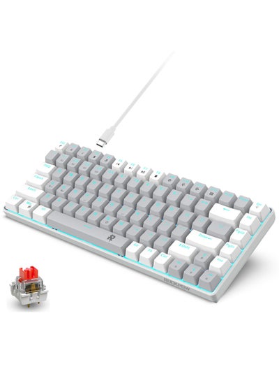 Buy ROCK POW 84 Keys Mechanical Gaming Keyboard Ice Blue Backlit Ultra-Compact Mini Keyboard Mini Compact Keyboard for PC/Mac Gamer Typist Easy Carry on Trip Red Switch in UAE