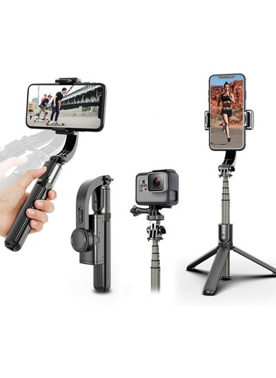 Buy Selfie Stick Gimbal Stabilizer, 360° Rotation Tripod with Wireless Remote, Portable Phone Holder, Auto Balance 1-Axis Gimbal for Smartphones Tiktok Vlog Youtuber Live Video Record in UAE