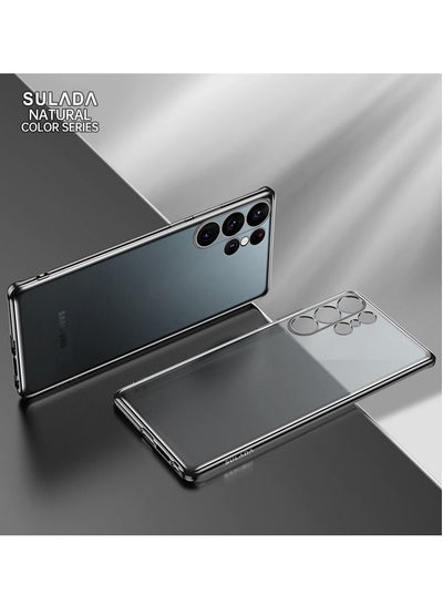اشتري Suitable for Samsung Galaxy S23 Ultra Matte Plated Mobile Phone Shell S22 Ultra Translucent Protective Soft Cover Light Black في السعودية