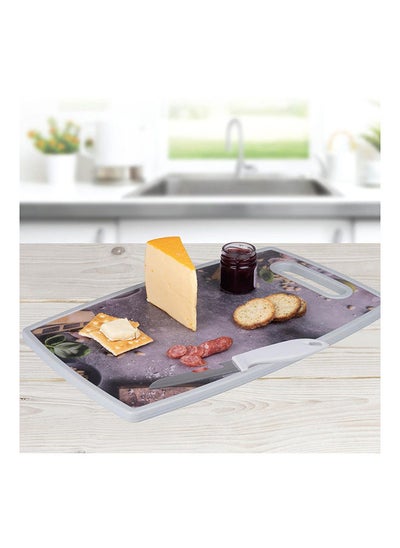 اشتري 2 Pcs Cutting Board With Plastic Handle Knife Modern Houseware Knife And Cutting Board L 3x23 X H 37cm في الامارات