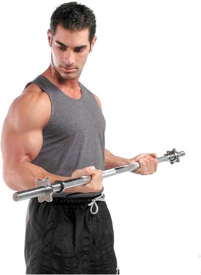 Buy Professional Straight Weight Bar For Exercise With Spin Lock - 120 cm in Saudi Arabia