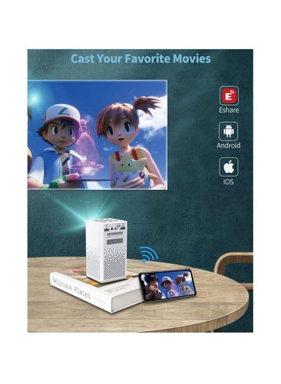 Buy Mini Portable Projector 3D DLP Projector Built in 7800mAh Battery 200ANSI 1080P HD 4K Support 360 Speaker 120 Picture  4h Video Playtime for Home Outdoor Bluetooth Wifi Projector in UAE