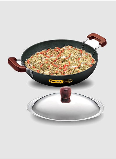 Buy Futura Hard Anodised Deep Fry Pan Black 7.5 Liter in UAE