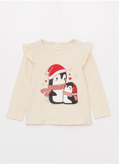 Buy Poncho Crew Neck Printed Baby Girl T-shirt in Egypt