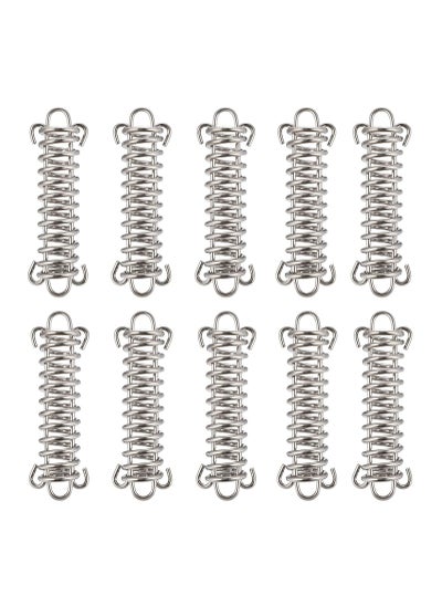 اشتري 10PCS Stainless Steel Tent Spring Buckle, Windproof Rope Tensioner Spring Buckle Tent Buckle Awning Fixed Buckle Portable Camping Tent Fixed Buckle Spring Buckle Set for Outdoor Tent Camping, Swing في السعودية