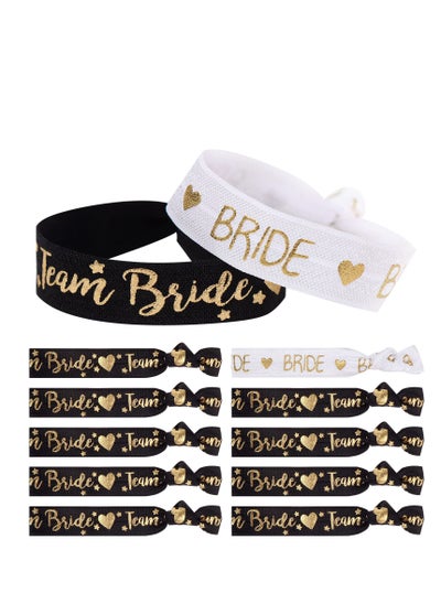 Buy Hen Party Wristbands, 11 Pcs Hen Party Do Accessories Favours, 1 x Bride 10 x Team Bride Wristbands, for Wedding, Bachelorette Party, Engagement and Bridal Shower Decorations (White & Black) in UAE