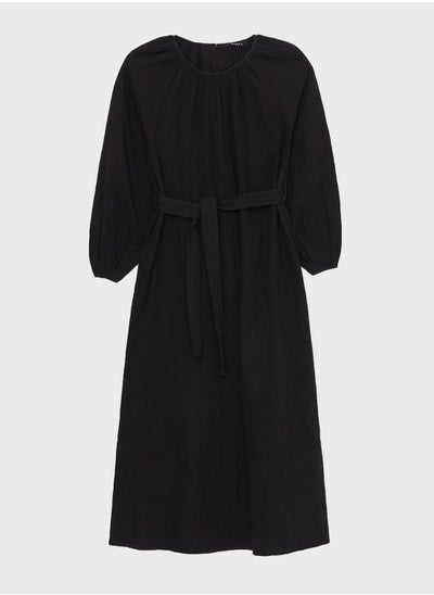 Buy Belted Puff Sleeve Dress in UAE