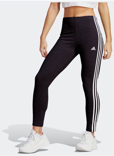 اشتري Essentials 3-Stripes High-Waisted Single Jersey Leggings في مصر