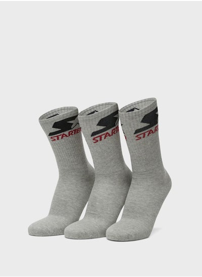 اشتري 3 Pack Logo Crew Socks في الامارات