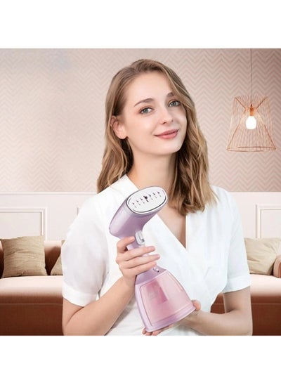 اشتري Garment Steamer Iron,High-Power Handheld Garment Steamer Clothes Steamer Portable Folding Steam Iron 30s Fast Heat-up Ironing Wrinkle Remover -1500W -Pink 350ML في السعودية