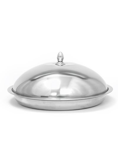 Buy Madina Stainless Steel Qouzi Dish Food Tray with Lid 30cm in UAE