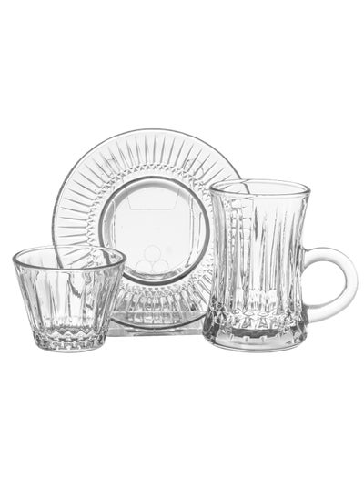 Buy 24 Piece Clear Glass Tea and Coffee Set in Saudi Arabia