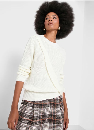 Buy Ruffle Overlap Front Sweater in UAE