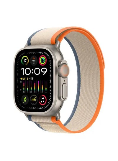 Buy Trail Loop Watch Band Strap for Apple Watch Ultra 2 and 49mm/45mm/44mm/42mm Band Orange/Beige in UAE