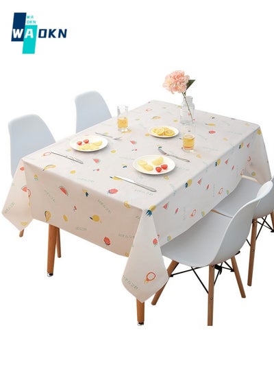 Buy Scandinavian Fruit Printed Tablecloth, PVC Tabletop Protection, Rectangular Table Top Decoration, Waterproof and Oilproof Washfree Tabletop (137X180cm-4 Seats) in UAE