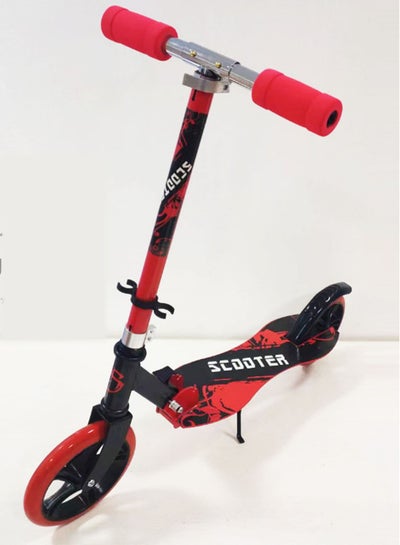 Buy Steel Scooter With Large PU Wheels Foldable 4 Height Adjustable Scooters For Kids and Teenager in UAE