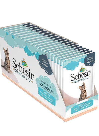 Buy Schesir Kitten Jelly 3-12 Tuna Wet Food 85g 24pcs in UAE