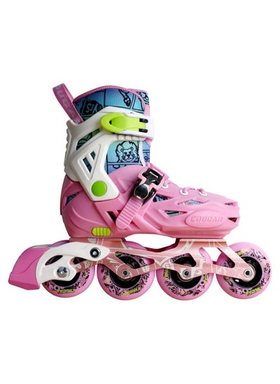 اشتري COUGAR Roller Skate Shoe Cougar Model c 1 PINK For Adult Adjustable Roller Skates في مصر