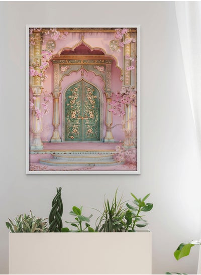 Buy Art Decor Pastel Pink Indian Palace Architecture Wall Art Modern Art Framed Fine Art Traditional Design for Living Room Bedroom Office Home Gifting in UAE