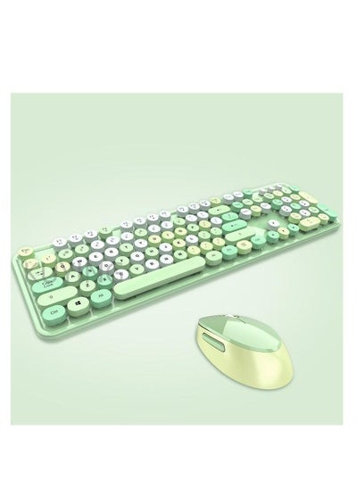 Buy Wireless Keyboard Mouse Color Girl Punk Keyboard Office Suite in UAE