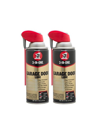 اشتري 3-IN-ONE Professional Garage Door Lubricant with Smart StrawSprays 2 Ways, 11 OZ Twin Pack, 100584, Clear في الامارات