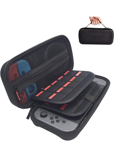 Buy Switch Carrying Case compatible with Nintendo Switch - 20 Game Cartridges Protective Hard Shell Travel Carrying Case Pouch for Nintendo Switch Console & Accessories, Black. in UAE