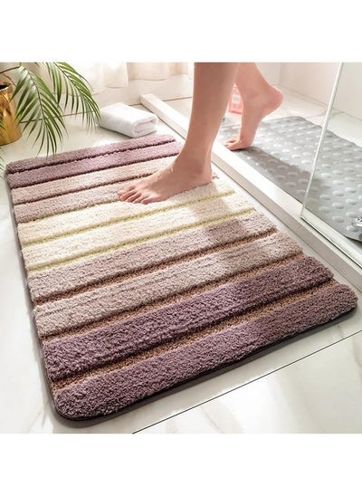 Buy Large Bath Mat Extra Soft Absorbent Microfiber Non Slip Plush Shaggy Bath Rug Bath Carpet Runner Machine Washable Quick Dry Bathmats for Bathroom Floor Tub Shower Home Spa 90X60 CM in UAE