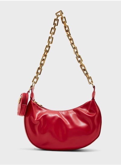 Buy Shiny Slouchy Chain Strap Handbag in UAE