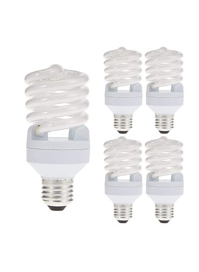 اشتري 5-Piece Duluxstar Mini Twist Compact 23 Watt Screw Base E27 1600 lm Fluorescent Lamp Warm White في الامارات